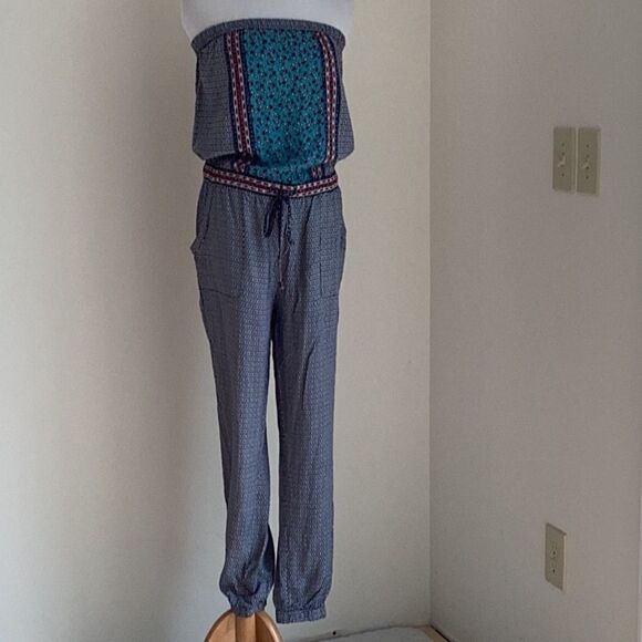 Pants jumper sleeveless with tie waist elastic ankles - Picture 1 of 15